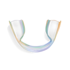 Clear iridescent teeth-whitening tray.