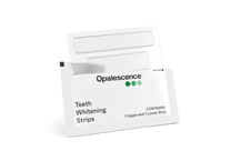 Opalescence teeth whitening strips packaging showing strips pulled out from the pack